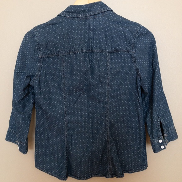 SONOMA NWOT polka dot jean button down shirt - Picture 4 of 4